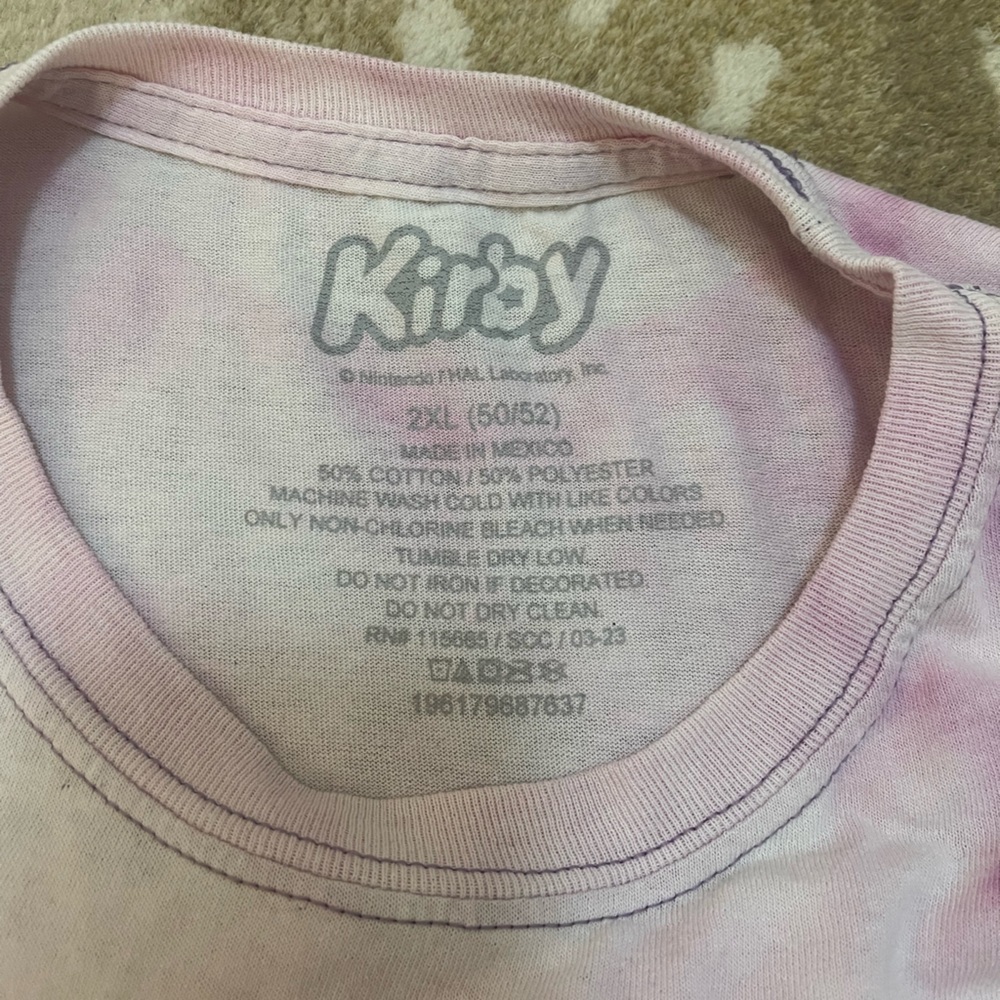 Kirby Nintendo custom tie dye purple pink T-shirt men’s size 2XL SOLD - Picture 6 of 6